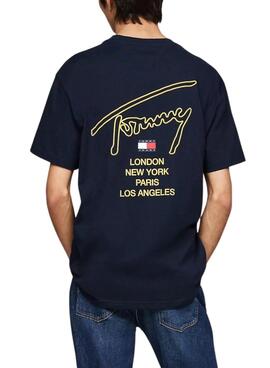 T-shirt Tommy Jeans City bleu marine pour homme