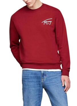 Sweatshirt Tommy Jeans Entry rouge pour homme