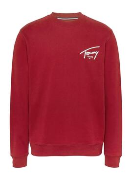 Sweatshirt Tommy Jeans Entry rouge pour homme