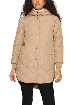 Manteau matelassé Vila Vijade beige pour femme