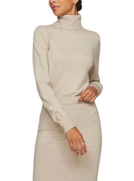 Pull Vila Vicomfy beige pour femme