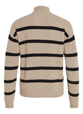 Pull Vila Ril beige et noir pour femme