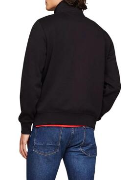 Sweat-shirt Tommy Hilfiger Mockneck noir pour homme