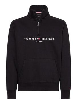 Sweat-shirt Tommy Hilfiger Mockneck noir pour homme