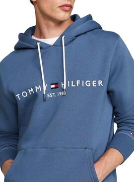 Sweat à capuche Tommy Hilfiger bleu pour homme