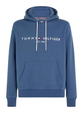 Sweat à capuche Tommy Hilfiger bleu pour homme