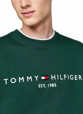 Sweatshirt Tommy Hilfiger Basic vert pour homme