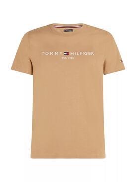 T-shirt Tommy Hilfiger basique beige pour homme