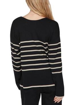 Pull Vila Viostria à rayures noires pour femme