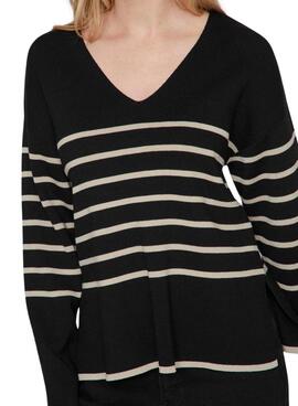 Pull Vila Viostria à rayures noires pour femme