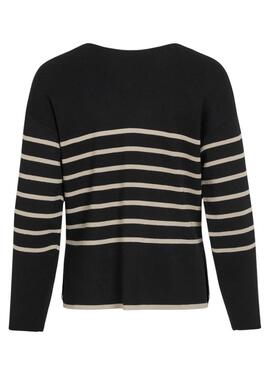 Pull Vila Viostria à rayures noires pour femme