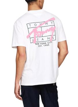 T-shirt Tommy Jeans Spray blanc pour homme