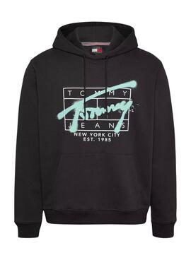 Sweatshirt Tommy Jeans Spray noir pour homme