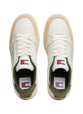 Sneakers Tommy Jeans Greenwich vert et blanc pour homme