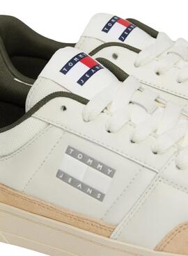 Sneakers Tommy Jeans Greenwich vert et blanc pour homme