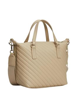 Sac à main Tommy Hilfiger matelassé beige Poppy pour femme