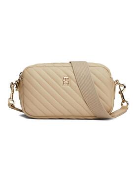 Sac à bandoulière Tommy Hilfiger matelassé beige pour femme