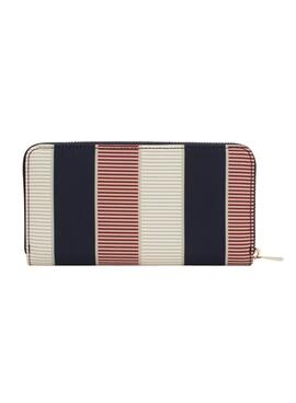 Portefeuille Tommy Hilfiger Large à rayures pour femme