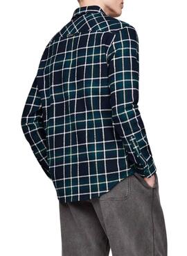 Chemise Tommy Jeans Check Flannel verte et bleue pour homme