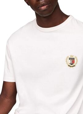 T-shirt Tommy Hilfiger Crest Flag blanc pour homme