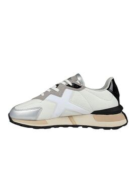 Chaussures Munich Soku 16 blanches et argent pour femme