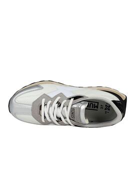 Chaussures Munich Soku 16 blanches et argent pour femme