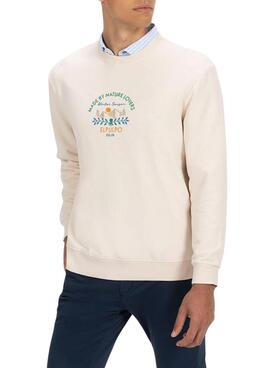 Sweatshirt El Pulpo Nature Lovers beige pour homme