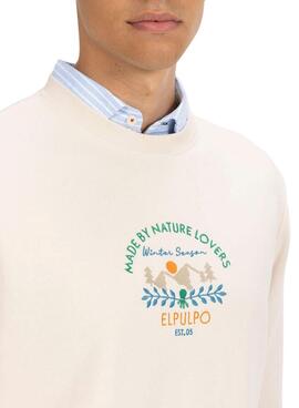 Sweatshirt El Pulpo Nature Lovers beige pour homme