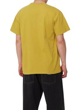 T-shirt Carhartt American Script ocre pour homme