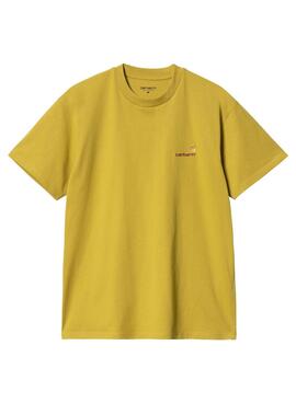 T-shirt Carhartt American Script ocre pour homme