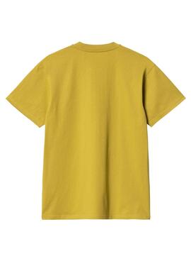 T-shirt Carhartt American Script ocre pour homme