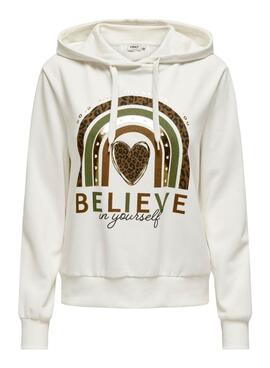 Sweatshirt Only Maia blanc pour femme