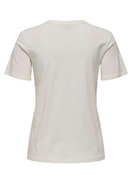 T-shirt Only Lola léopard cœurs blanc pour femme