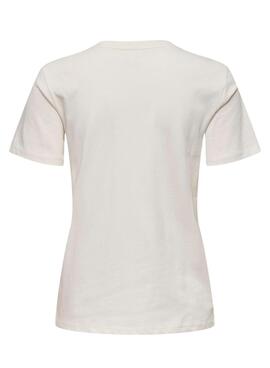 T-shirt Only Lola léopard varsity blanc pour femme