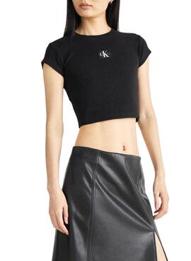 T-shirt Calvin Klein Jeans Slim noir pour femme