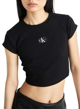 T-shirt Calvin Klein Jeans Slim noir pour femme