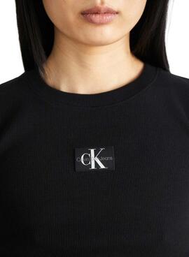 T-shirt Calvin Klein Jeans Slim noir pour femme