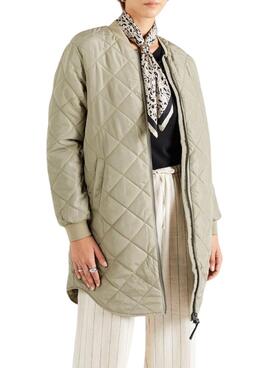 Manteau Only Jessica matelassé vert clair pour femme