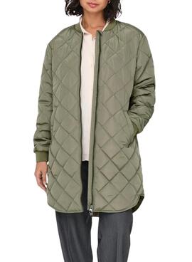 Manteau Only Jessica matelassé vert foncé pour femme