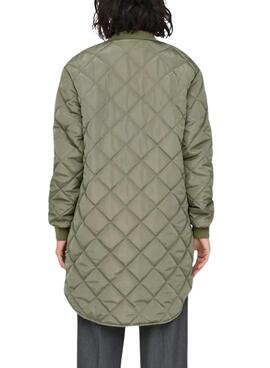 Manteau Only Jessica matelassé vert foncé pour femme