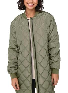 Manteau Only Jessica matelassé vert foncé pour femme