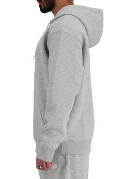 Sweat à capuche New Balance gris pour homme