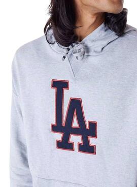 Sweat à capuche New Era LA Dodgers gris pour homme et femme