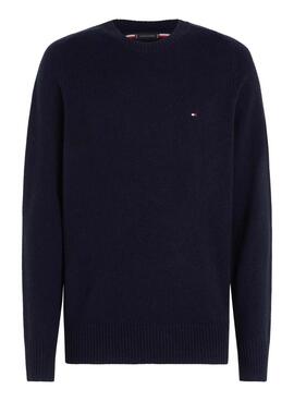 Pull Tommy Hilfiger Lambswool marine pour homme