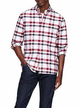 Chemise Tommy Hilfiger Heritage blanc et rouge pour homme