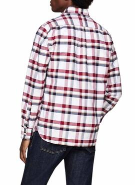 Chemise Tommy Hilfiger Heritage blanc et rouge pour homme