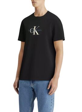 T-shirt Calvin Klein Jeans Monologo noir pour homme