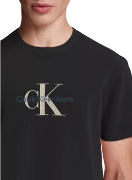 T-shirt Calvin Klein Jeans Monologo noir pour homme