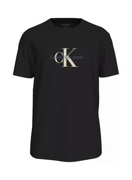 T-shirt Calvin Klein Jeans Monologo noir pour homme