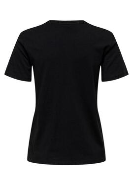 T-shirt Only Lola lèvres léopard noir pour femme